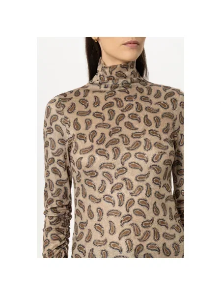 Top Luisa Cerano z wzorem paisley beżowy