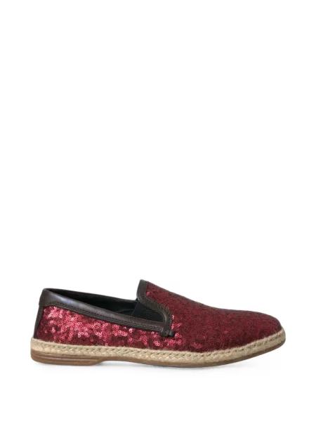 Pantofi loafer Dolce & Gabbana cu paiete roșu