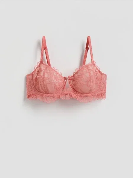 Reserved Мереживний бюстгальтер без кісточок світло-ліловий 