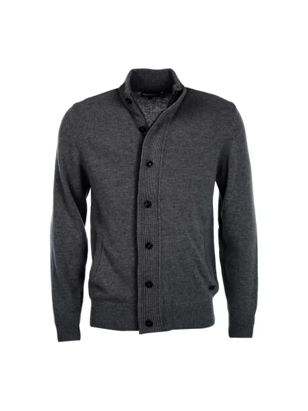 Kardigan ze stójką Essential PATCH Barbour szary
