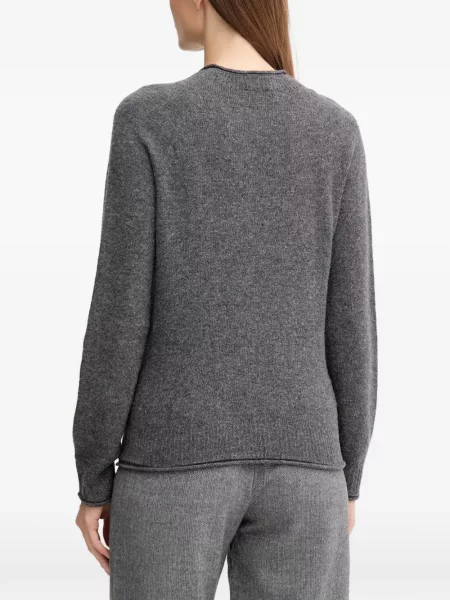 Pulover Lacoste tricotate cu autograf gri