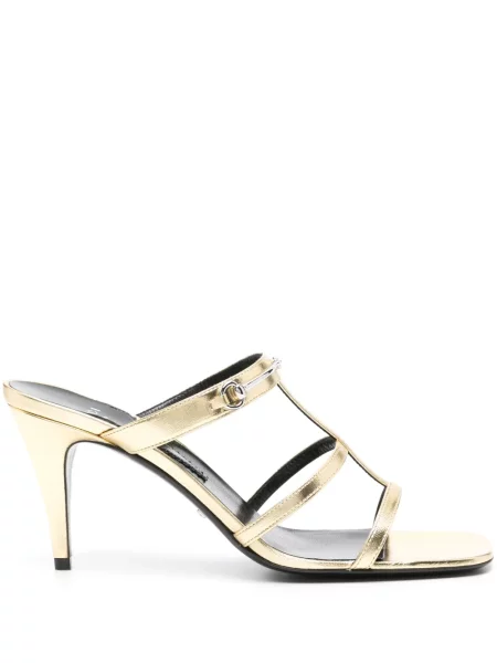 Кожени сандали Gucci златисто