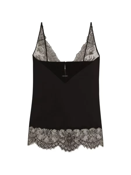 Top de mătase Dolce & Gabbana din satin negru
