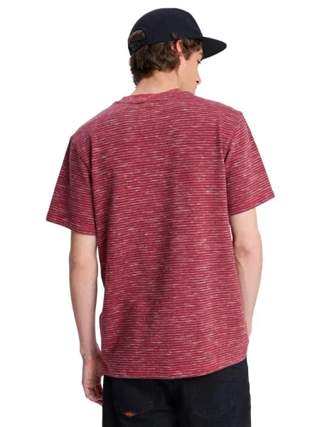 Koszulka z krótkim rękawem dla Mężczyzn LOPAZ STRIPED POCKET czerwony