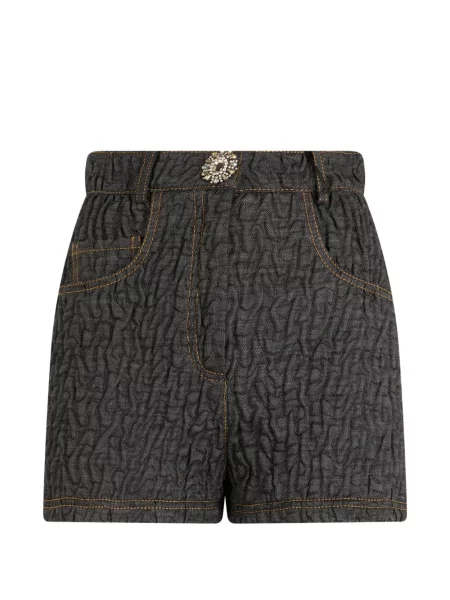 Pantaloni scurți Moschino cu talie înaltă cu 5 buzunare gri
