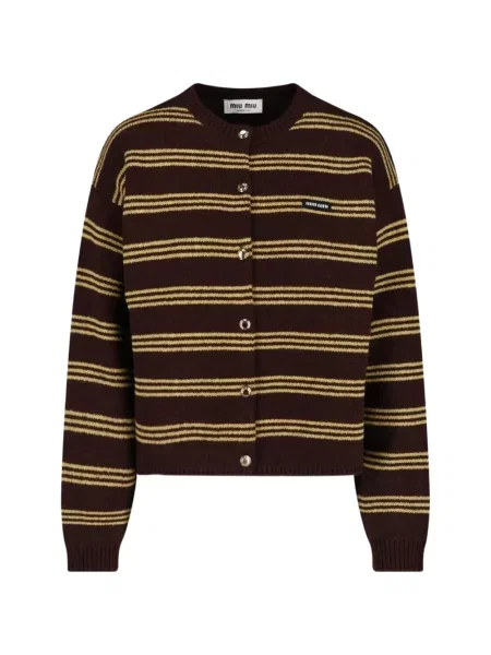 Cardigan Miu Miu de lână maro