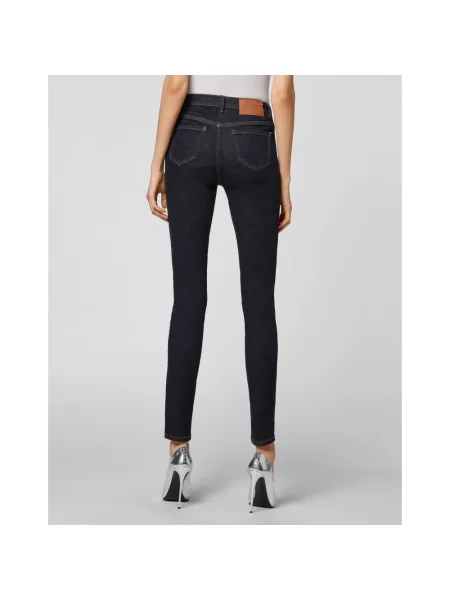 Skinny jeansy skinny Philipp Plein niebieskie