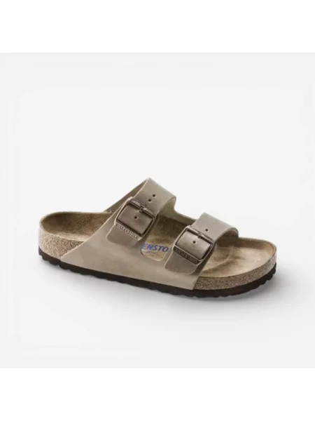 Klapki Birkenstock skórzane brązowe
