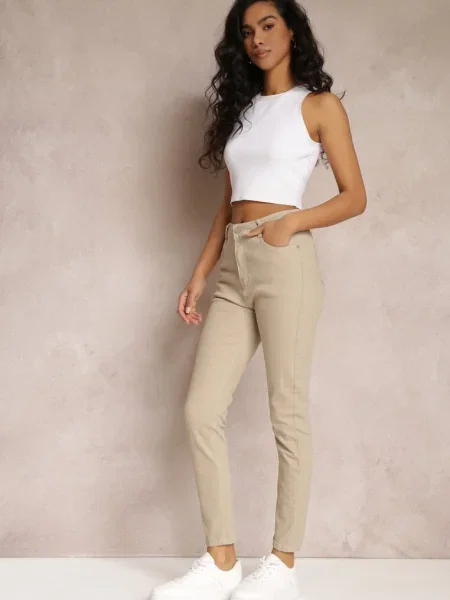 Pantaloni crem Slim Madysen bej