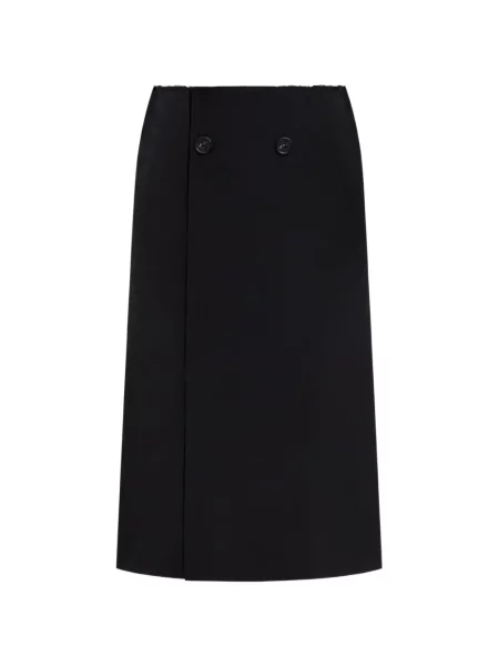 Fustă midi Mm6 Maison Margiela de lână negru
