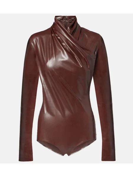 Bodi Mugler s draperijom smeđa