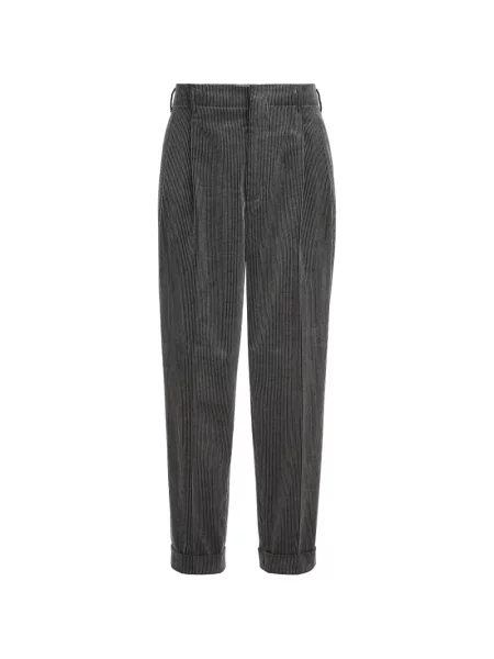 Pantaloni Brunello Cucinelli de catifea cord gri