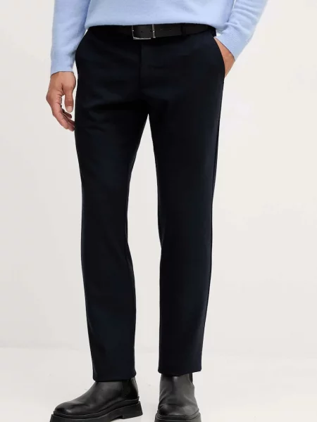 Kalhoty s příměsí vlny Guess MYRON tmavomodrá