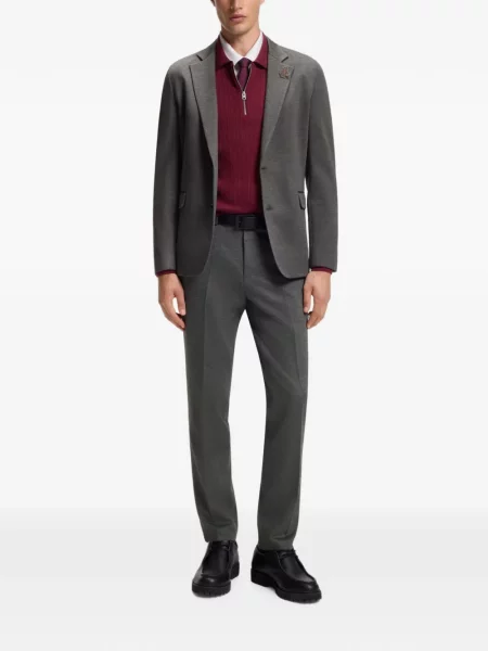 Costum Hugo melange din țesătură twill gri