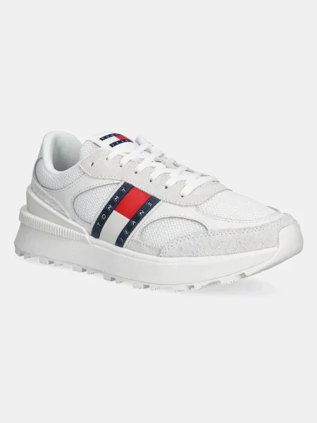 Tommy Jeans Sneakers boty TJM TECHNICAL RUNNER ESS bílé