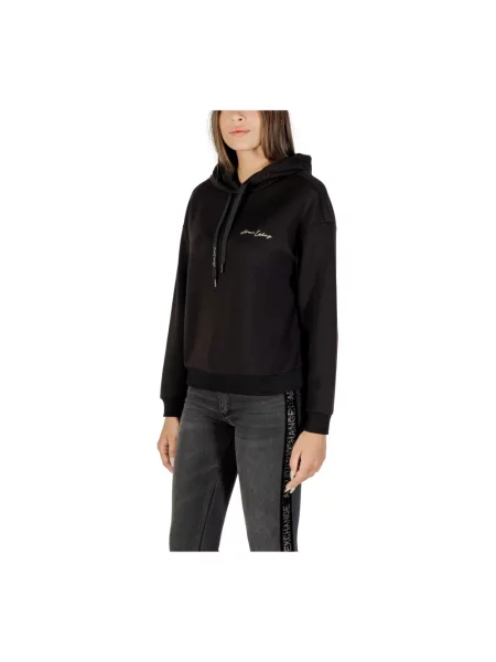 Bluza z kapturem Armani Exchange z kapturem czarna