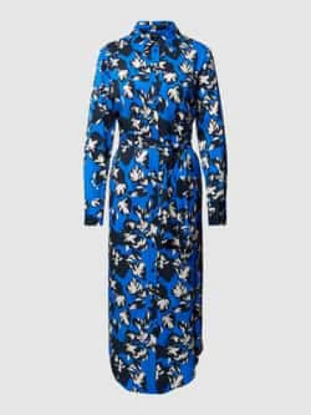 Sukienka midi z nadrukiem na całej powierzchni Joop! niebieska