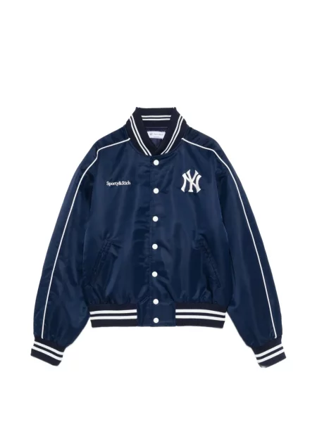 Geacă bomber Sporty & Rich cu broderie albastru