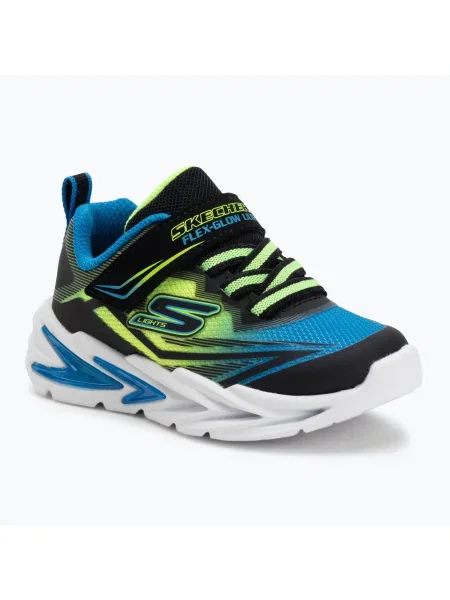 Încălțăminte pentru copii SKECHERS Flex-Glow Ultra negru/albastru/lămâie negru