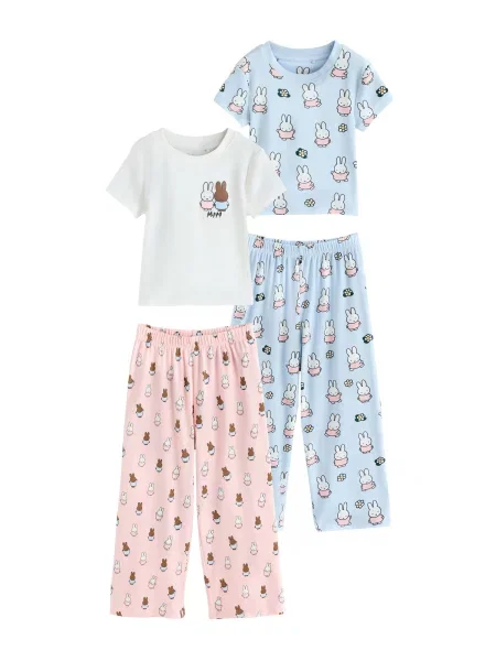 Next Pijamale albastru deschis / maro / roz alb