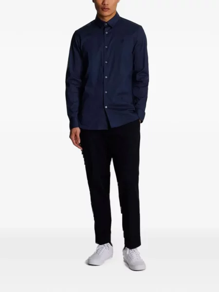 Cămașă Lyle & Scott cu broderie albastru