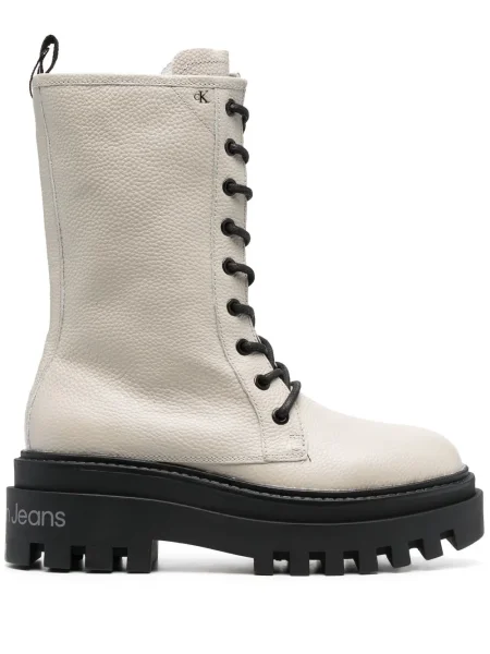 Botine Calvin Klein cu șireturi din piele cu platformă