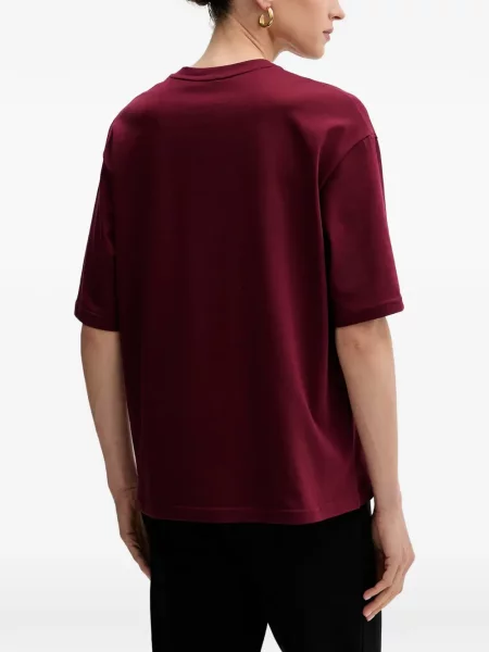 Tricou La Mania cu broderie roșu
