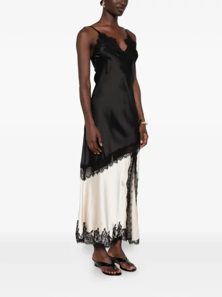 Rochie maxi Paper Lace din dantelă negru