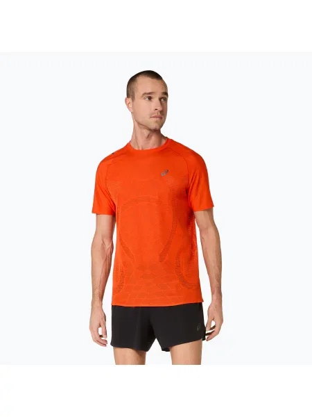 Koszulka do biegania ASICS Metarun Top cherry tomato pomarańczowa