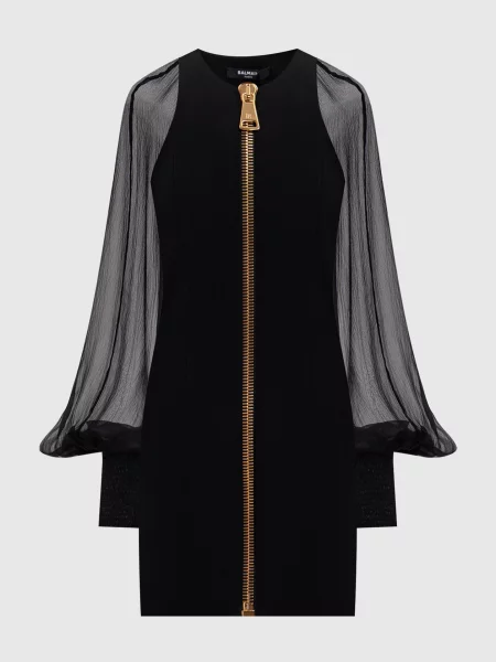 Платье мини Balmain черное