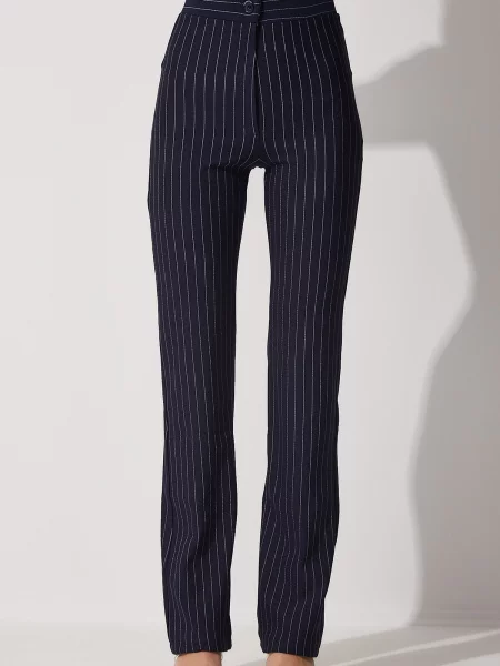 Happiness İstanbul Hlače temno modra bela