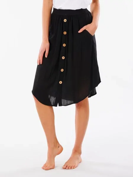 Spódnica midi Rip Curl klasyczna czarna