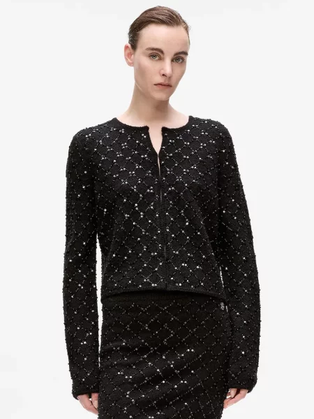 Karl Lagerfeld cardigan din amestec de lână negru