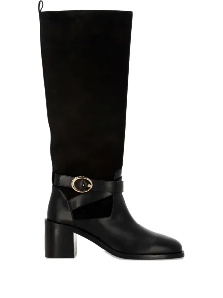 Botine Stuart Weitzman din piele cu cataramă negru