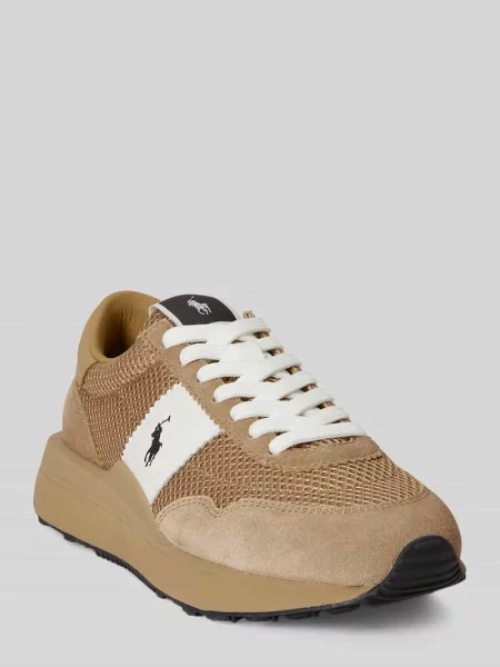 Sneakersy z prawdziwego weluru bydlęcego z wyhaftowanym logo Polo Ralph Lauren