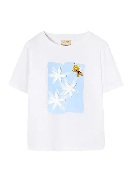 TATUUM Tricou Atono 3 albastru pastel / maro deschis / negru alb