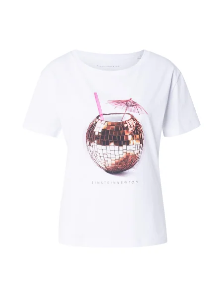 EINSTEIN & NEWTON Tricou ciocolatiu / roz deschis alb
