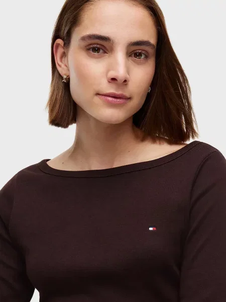 Лонгслів Tommy Hilfiger коричневий