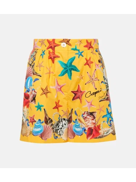 Pantaloni Dolce&gabbana cu talie înaltă cu imagine galben