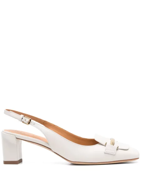 Pantofi cu toc Tod's din piele slingback alb