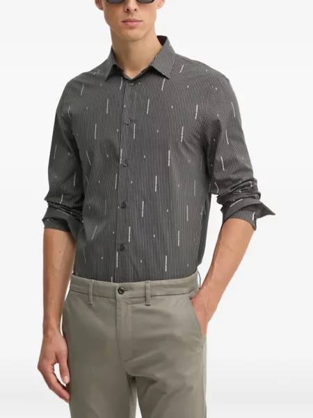 Cămașă Armani Exchange cu dungi gri