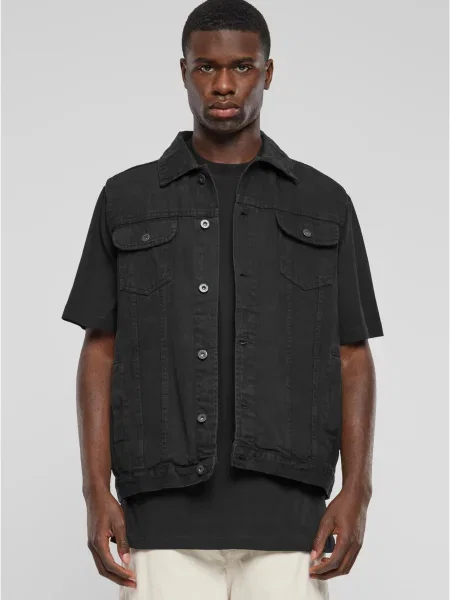 Vestă denim Urban Classics negru