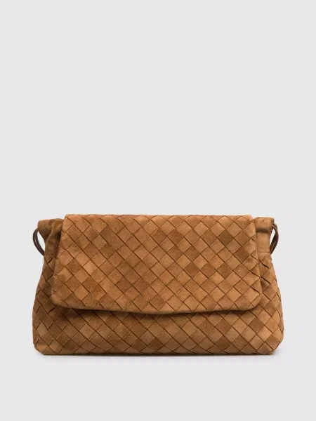 Замшевая сумка Bottega Veneta коричневая