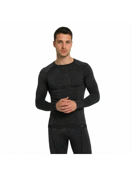 Koszulka termoaktywna Risalti Maglia Termica z wełną merino szara
