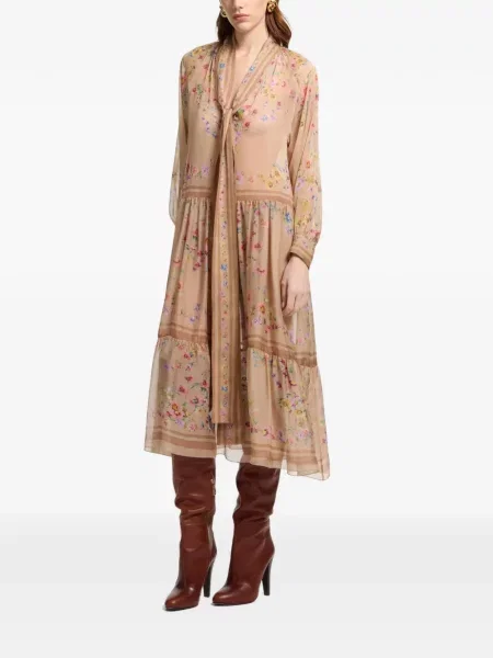 Rochie midi Elie Saab cu funde cu model floral