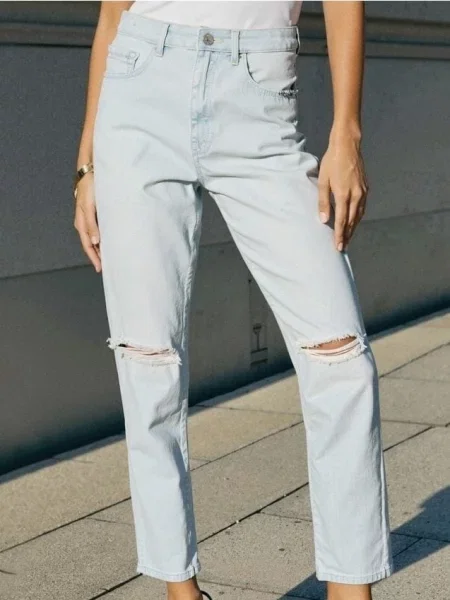 Джинси mom high waist синій