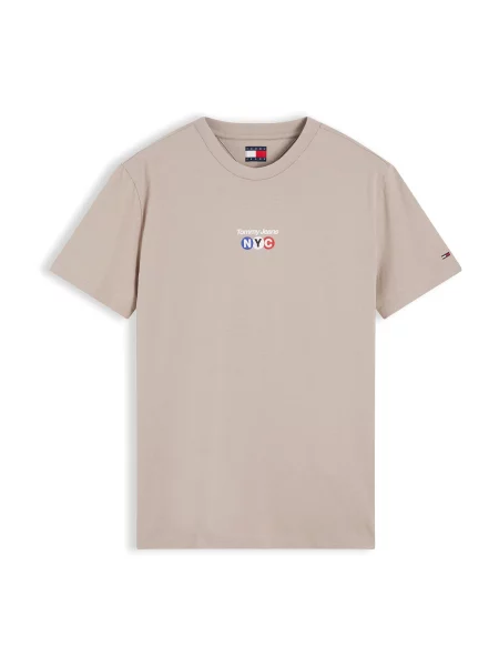 Tommy Jeans Tricou NYC albastru / gri taupe / roșu alb