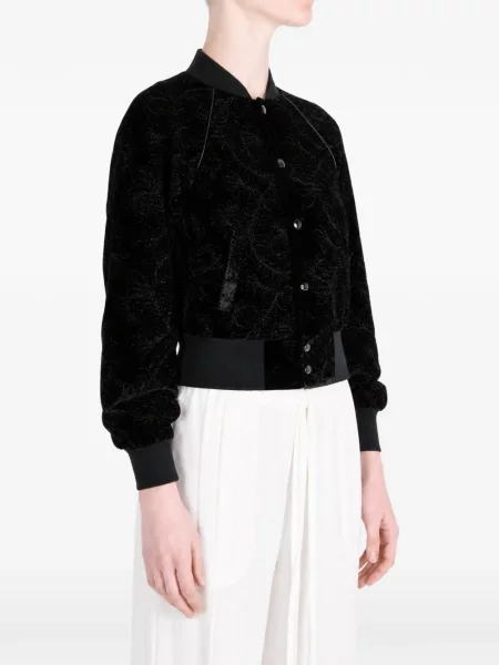 Geacă bomber Ann Demeulemeester cu model floral negru