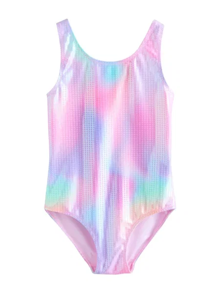 Next Costum de baie întreg aqua / mov lavandă / portocaliu caisă / roz deschis albastru