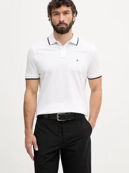 Tricou polo Tommy Hilfiger alb